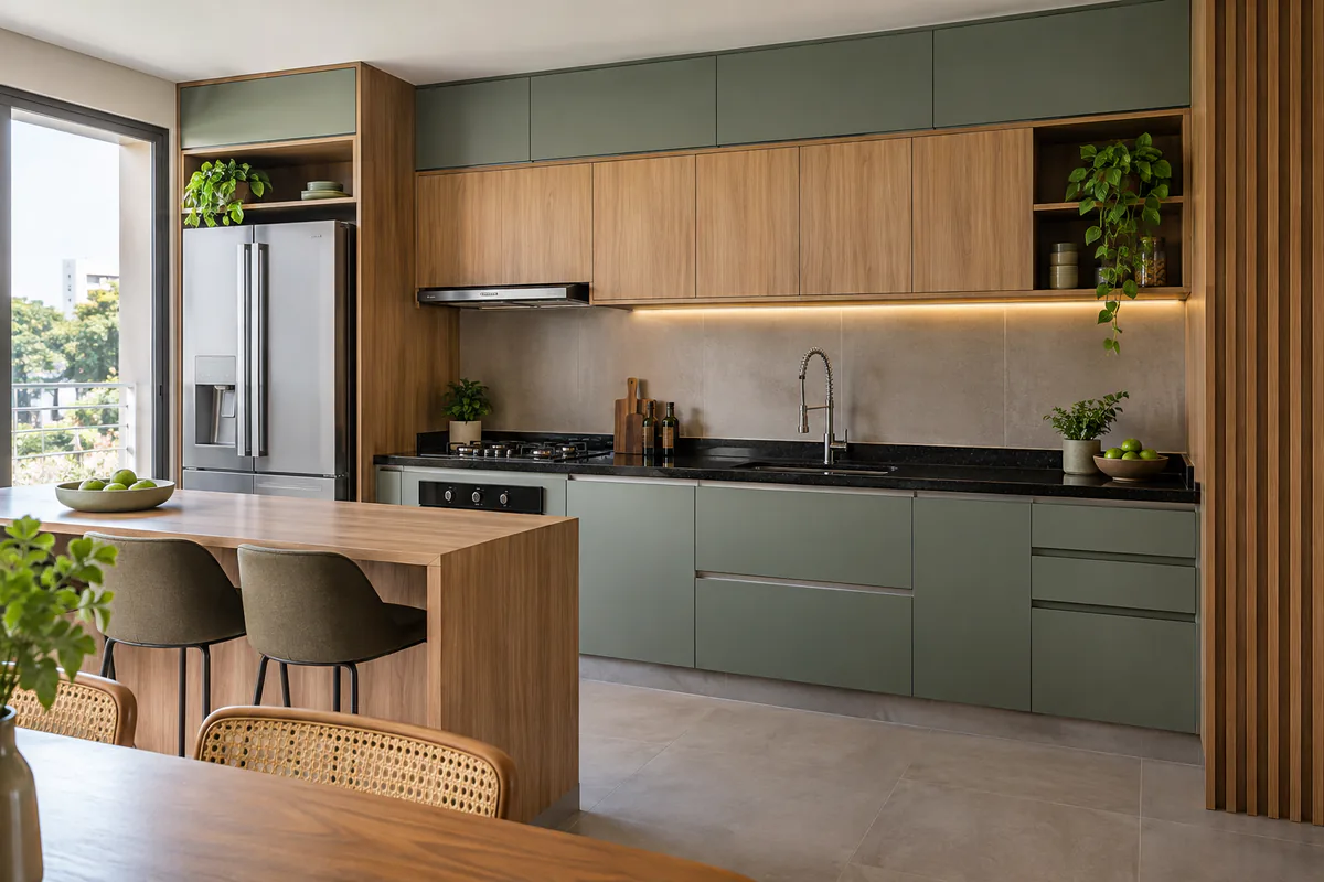 Armário de Cozinha Planejado pronto em ambiente planejado em Santo André