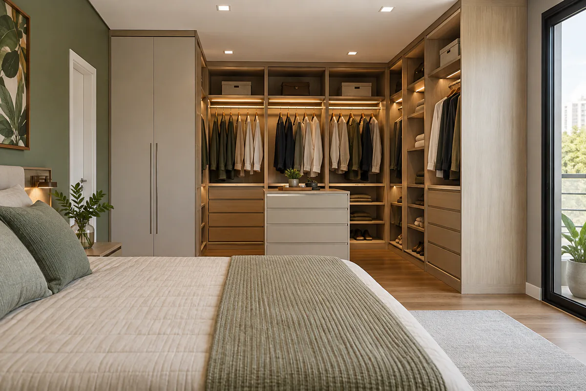 Closet Planejado pronto em ambiente planejado em Santo André