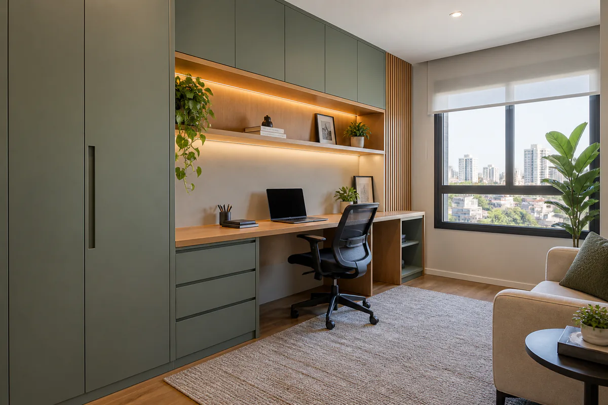 Home Office Planejado pronto em ambiente planejado em Santo André