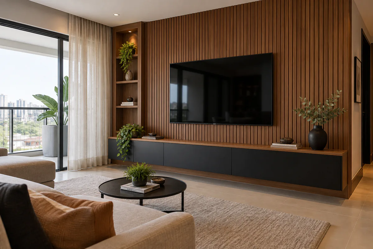 Painéis Decorativos em MDF pronto em ambiente planejado em Santo André