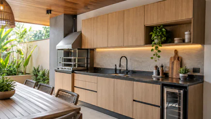 Armário para Área Gourmet em projeto de marcenaria sob medida em Santo André