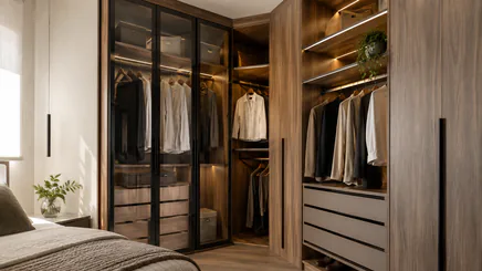 Closet Planejado em projeto de marcenaria sob medida em Santo André