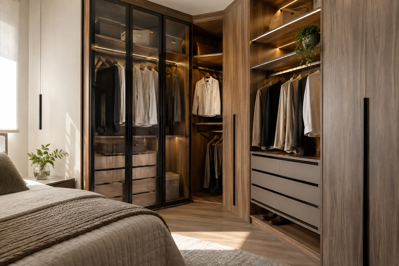 Closet Planejado em projeto de marcenaria sob medida em Santo André
