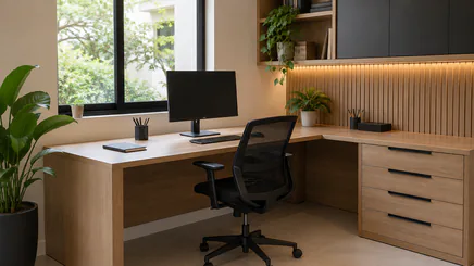 Mesa de Escritório Sob Medida em projeto de marcenaria sob medida em Santo André