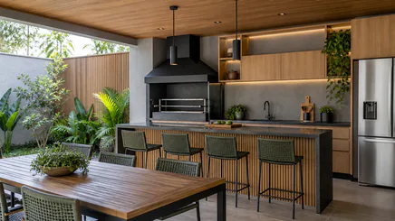 Móveis Planejados para Área Gourmet em projeto de marcenaria sob medida em Santo André